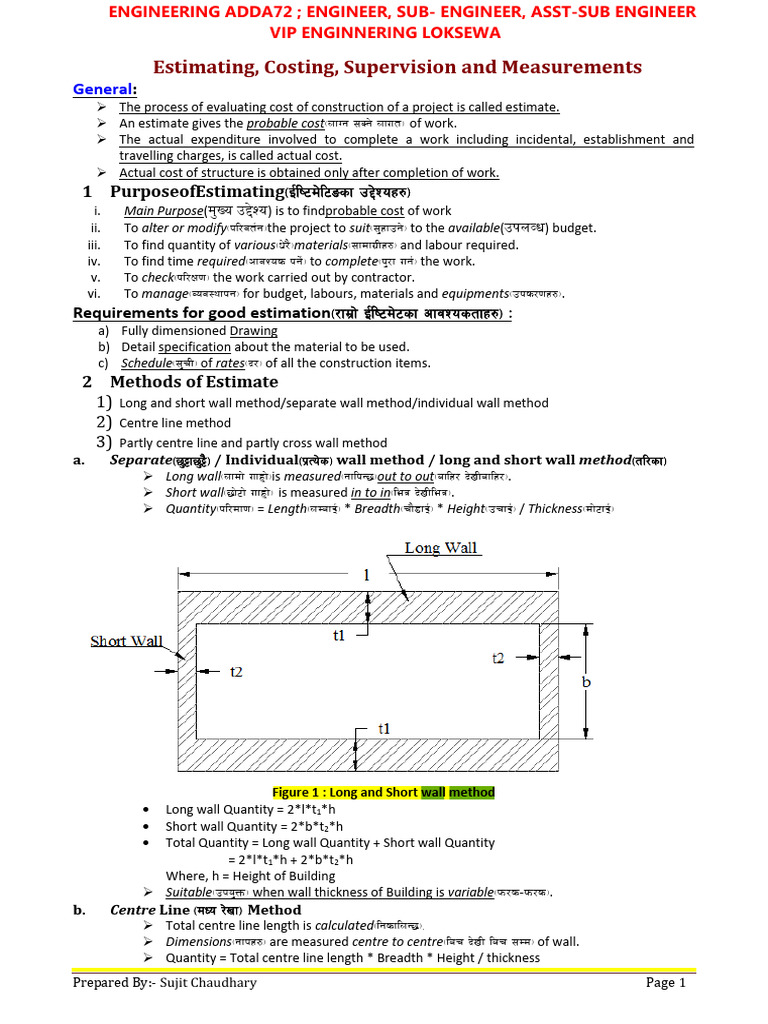 Detailed Estimation in Construction | PDF | Brick | Concrete