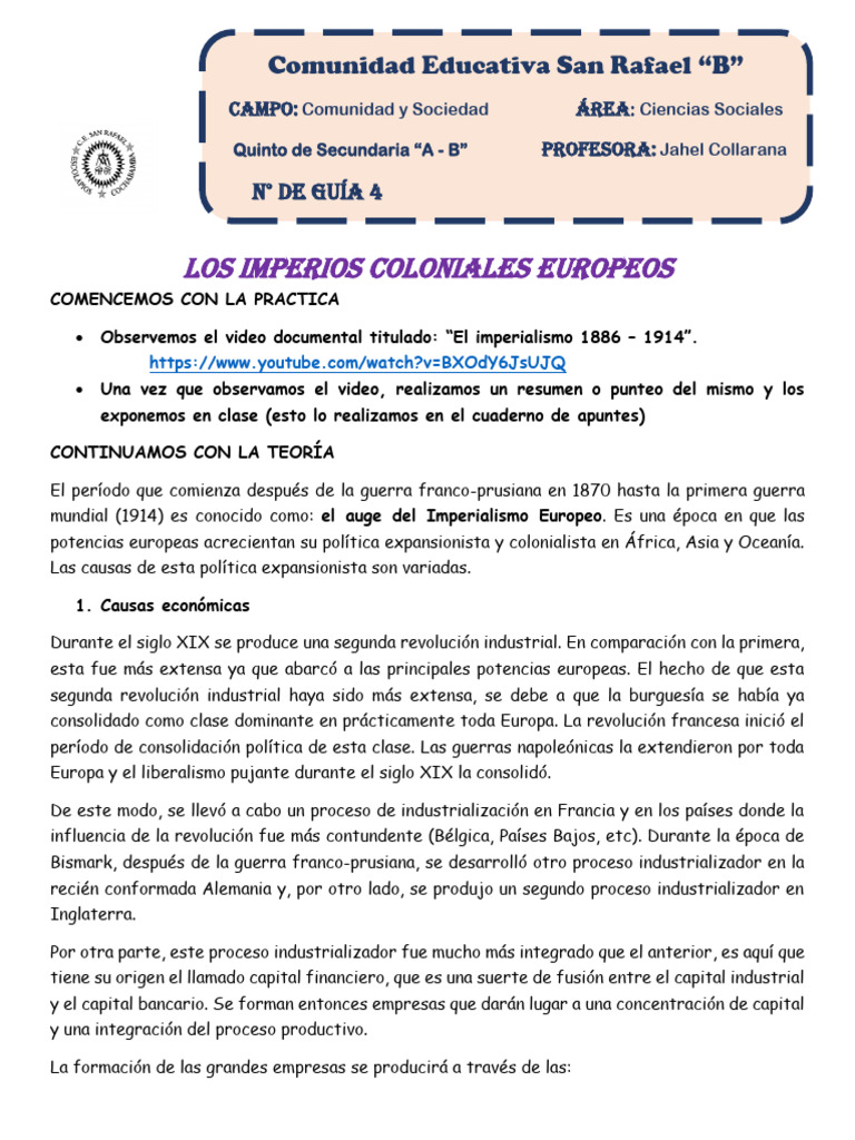 Guia Imperios Coloniales Europeos 255555 | PDF | Colonialismo ...