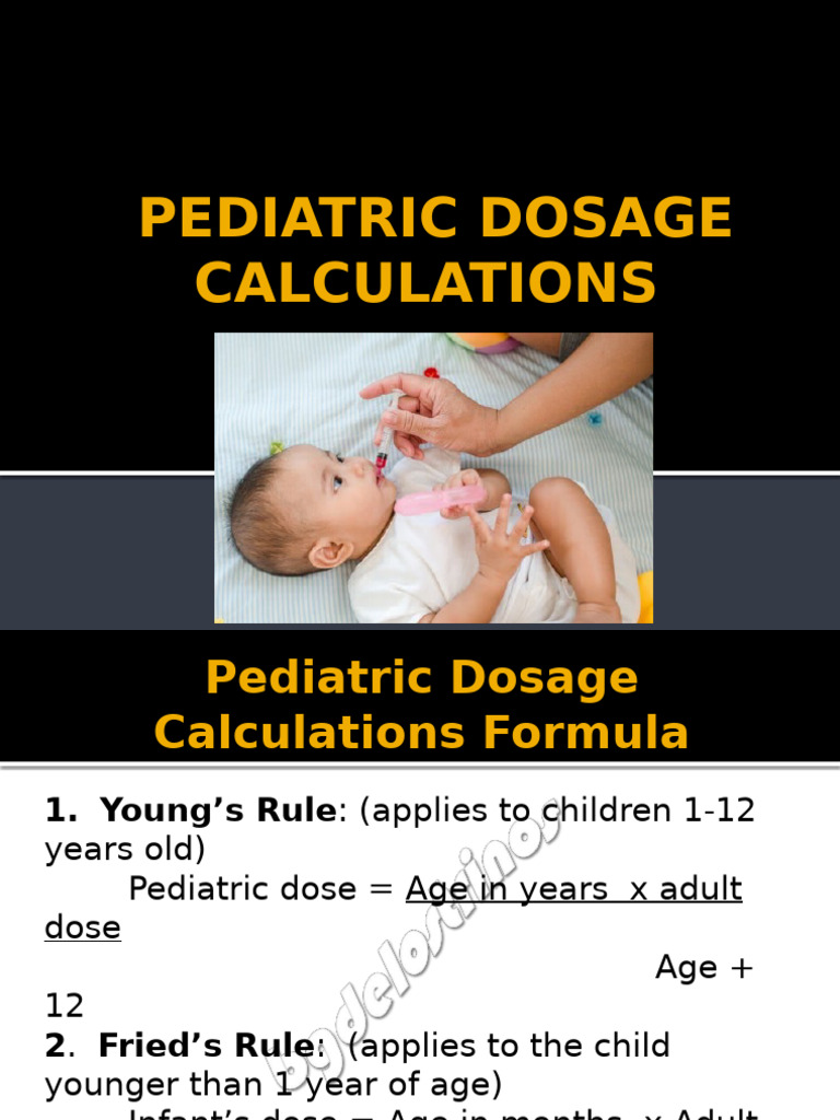 Pediatric Dosage Calculation Methods | PDF | Dose (Biochemistry ...
