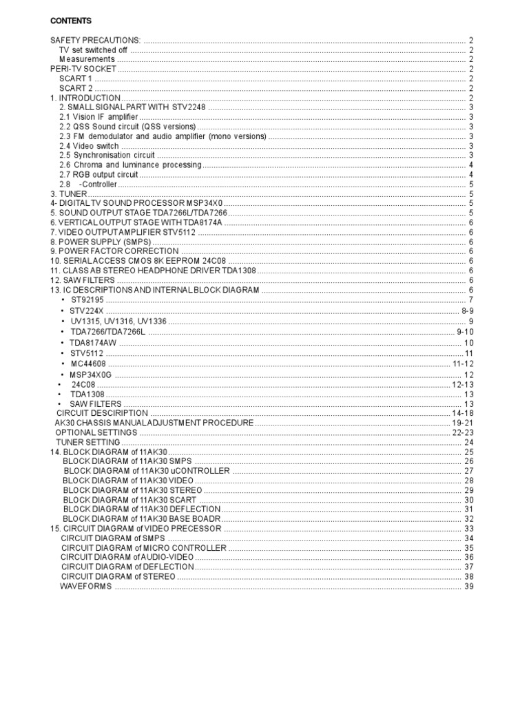 11ak30 Service Mode | PDF | Amplifier | Power Supply