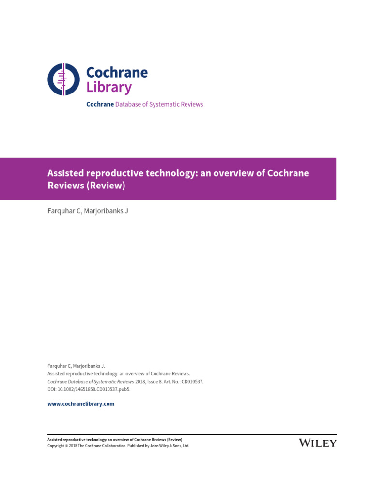Assisted Reproductive Technology an Overview of Cochrane 2018 | PDF ...