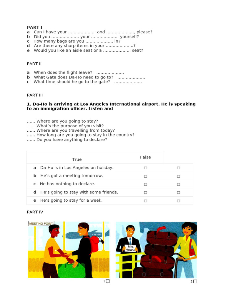 Travel Conversation Practice Guide | PDF