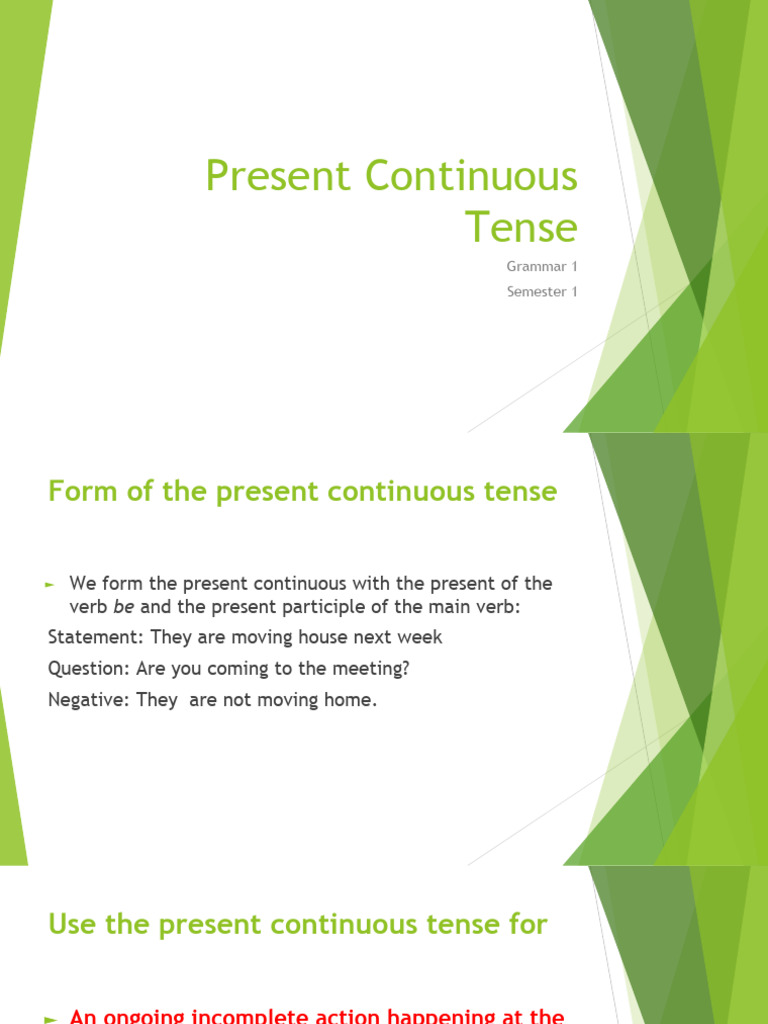 Present Continuous Tense | PDF | Linguistic Morphology | Language Mechanics