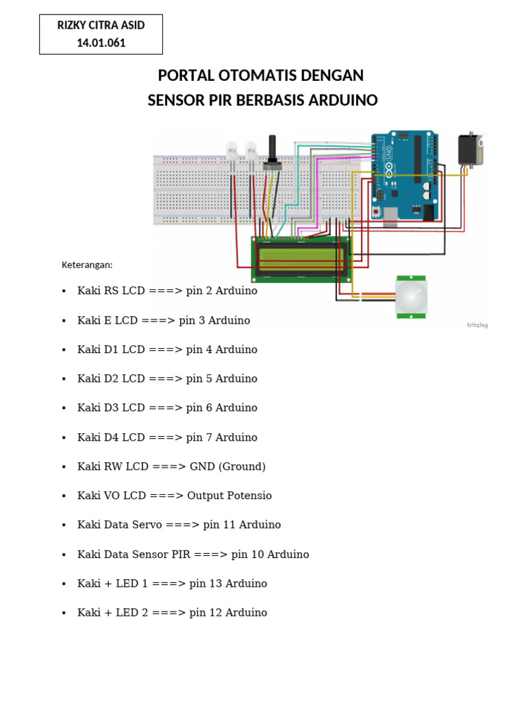 Portal Otomatis dengan Sensor PIR Arduino | PDF