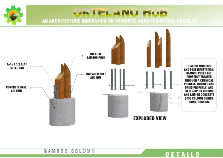 Bamboo Column Construction Details | PDF