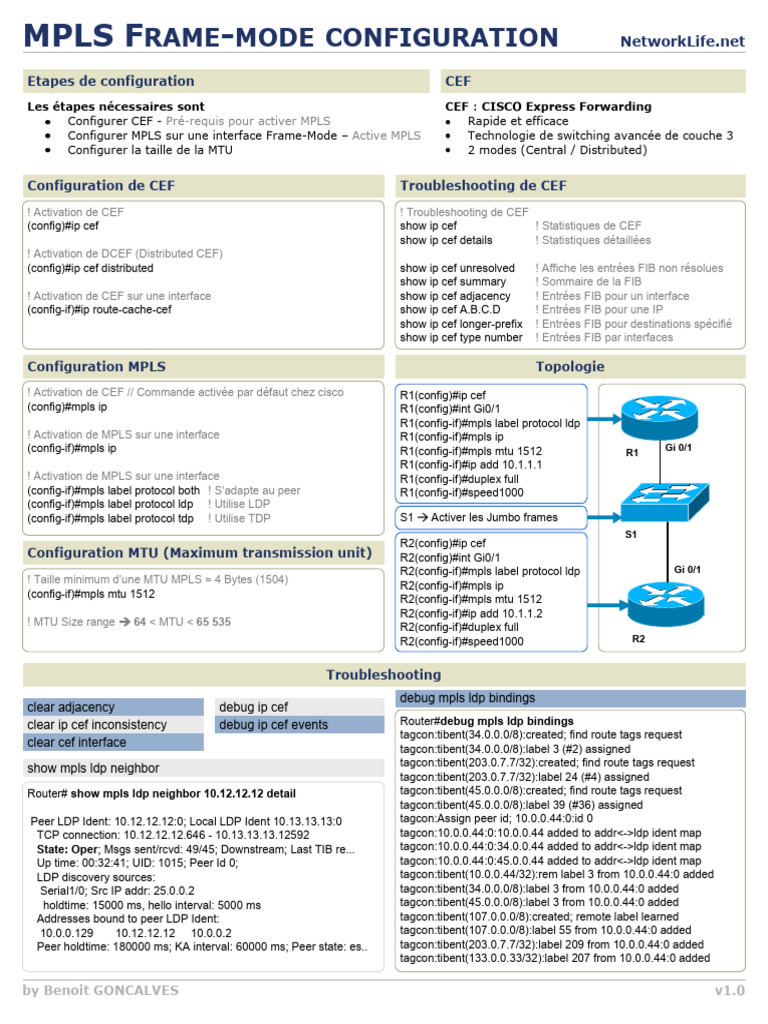 Configuration MPLS Frame-Mode et CEF | PDF | Mise en réseau ...