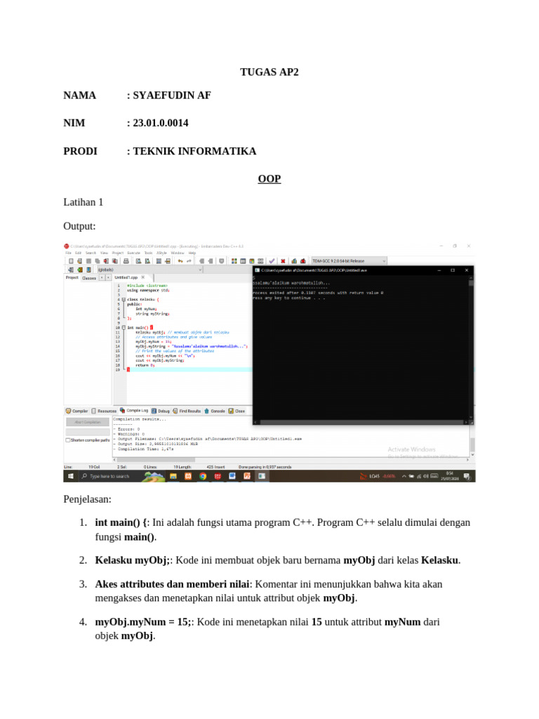 Belajar OOP C++: Kelas dan Objek | PDF
