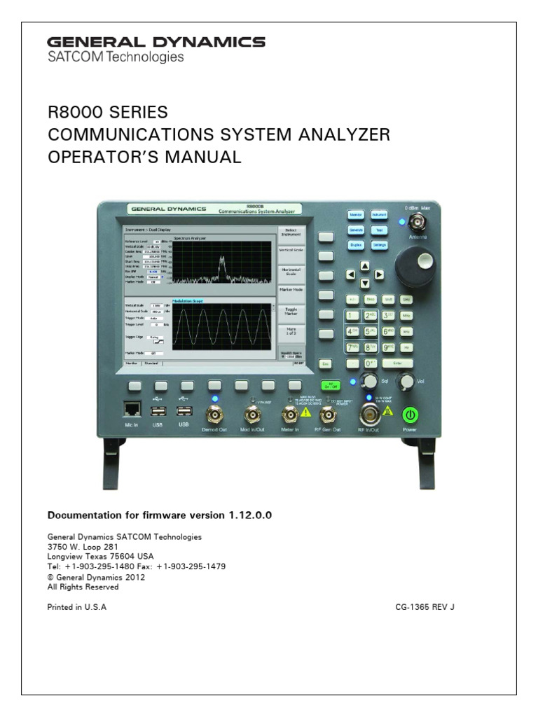 R8000 Series Analyzer Operator Manual | PDF | License | Power Supply