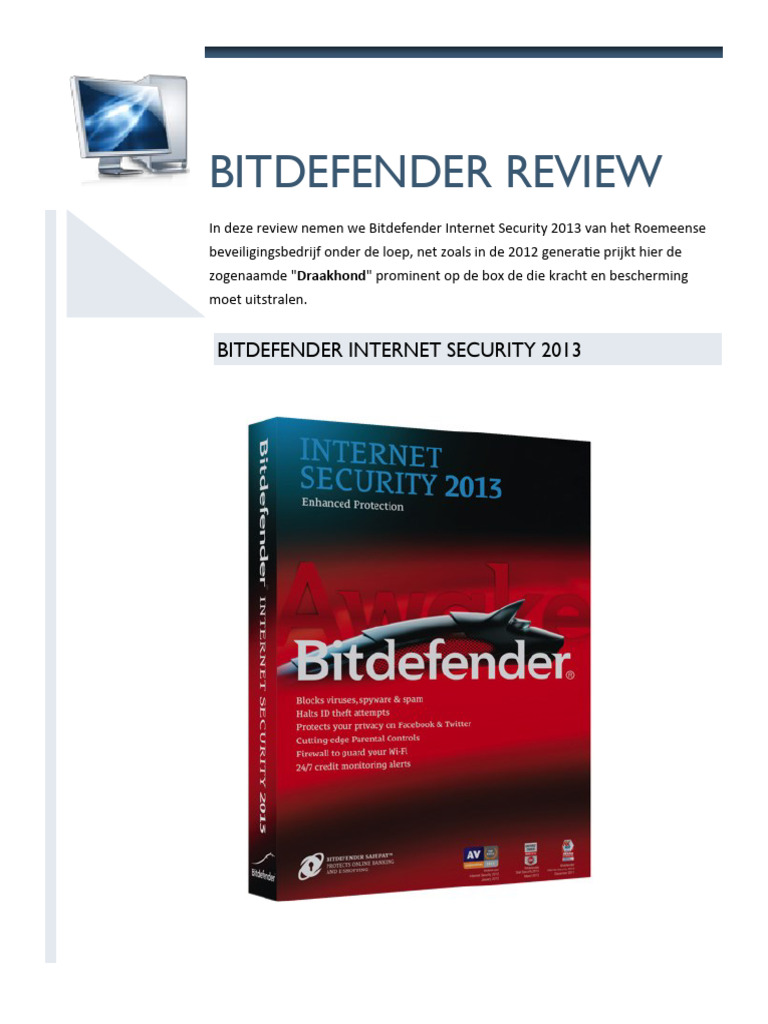 Review - 1 - Bitdefender Internet Security, 2013 | PDF