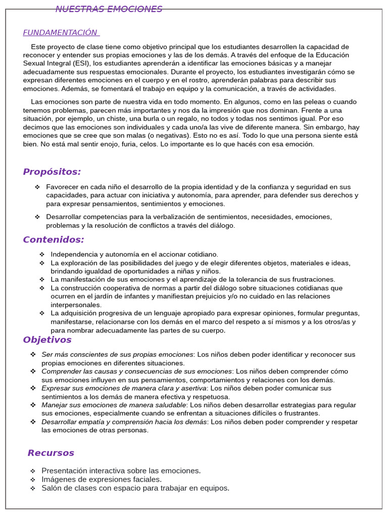 Taller de Manejo de Emociones Infantil | PDF | Las emociones | Asco