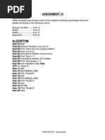 Student Marks Calculator for 5 Subjects | PDF
