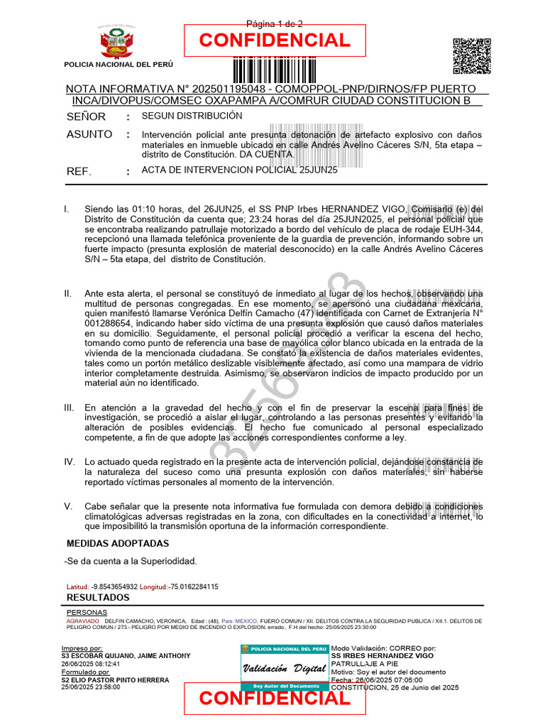 Nota Informativa Explosivo | PDF