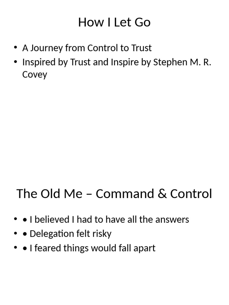 How I Let Go Trust and Inspire | PDF