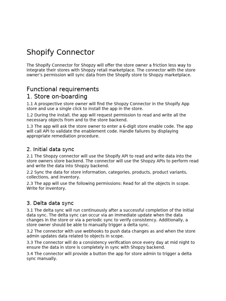 Shopify Connector for Shopzy Integration | PDF