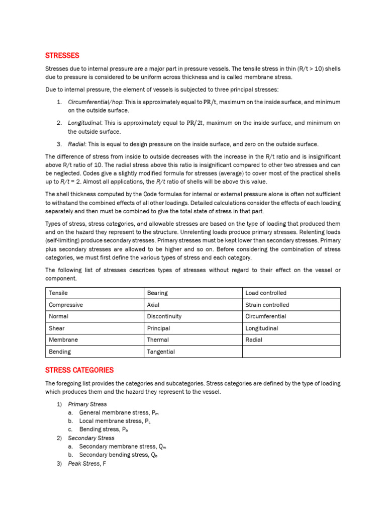 Understanding Stresses in Pressure Vessels | PDF | Stress (Mechanics ...