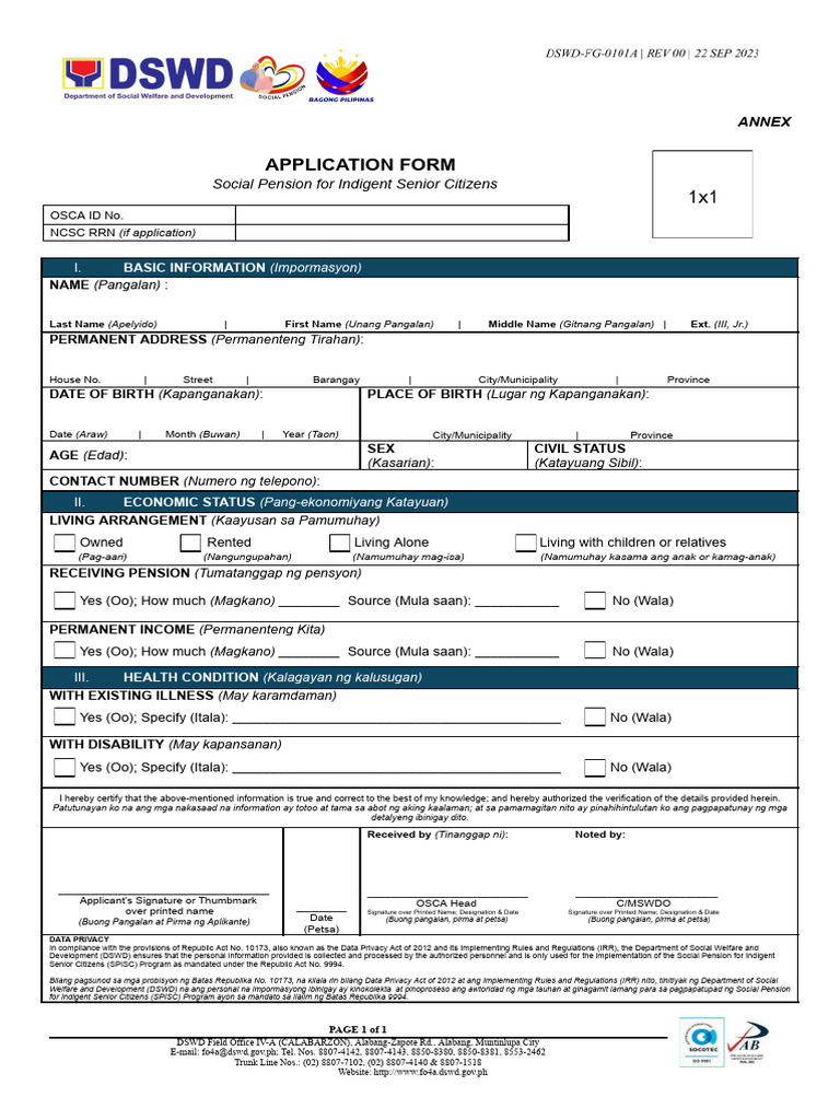 Annex 1 Application Form | PDF | Welfare | Social Ethics
