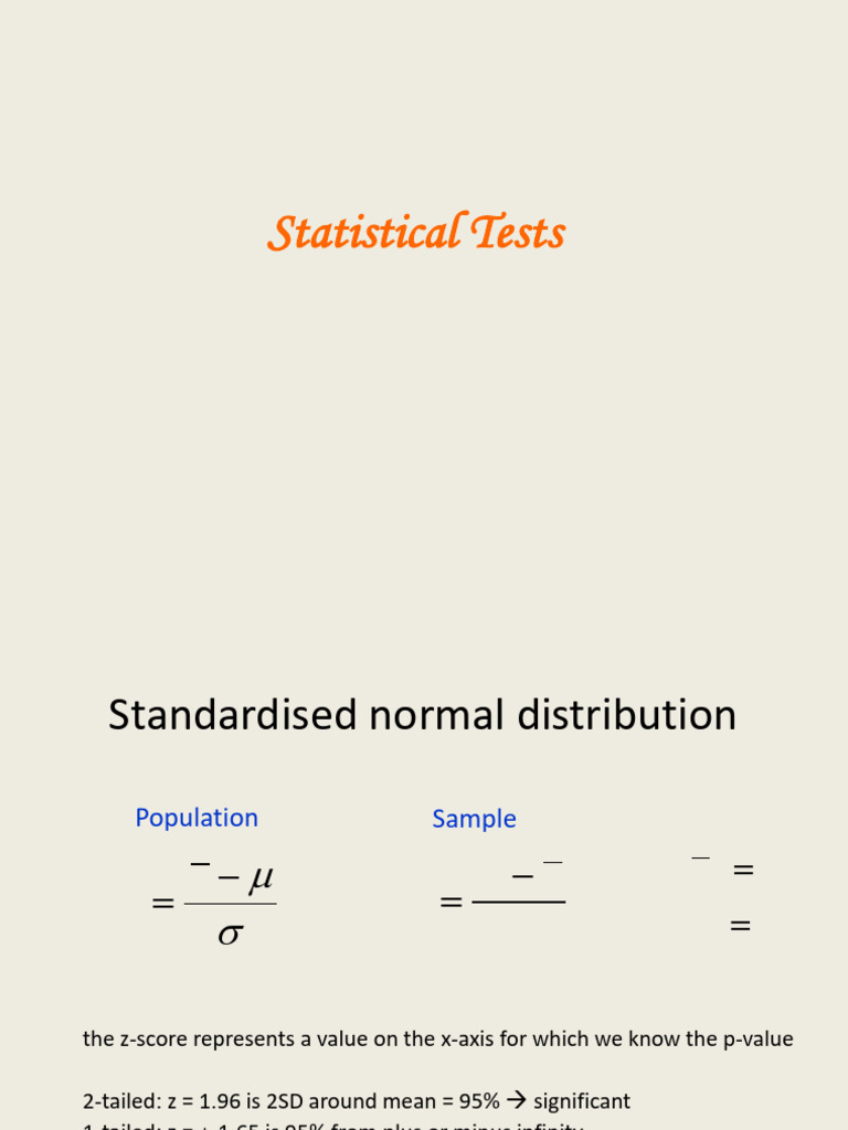 Raghunath Chatterjee - Statistical Tests - Lecture | PDF | Student's T ...