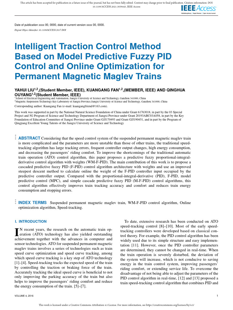 Intelligent Traction Control for Maglev Trains | PDF | Train | Applied ...