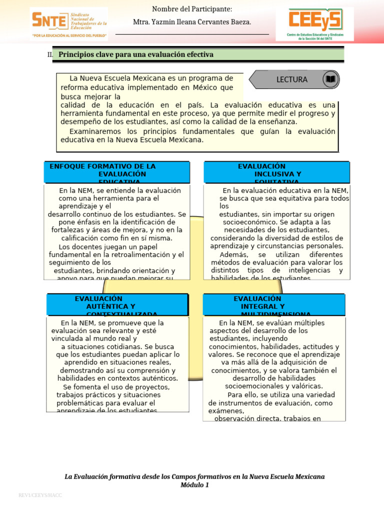FICHA 2. Principios Clave para Una Evaluación Efectiva | PDF ...