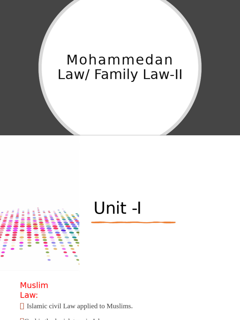 Overview of Muslim Family Law Principles | PDF | Islamic Ethics | Sharia