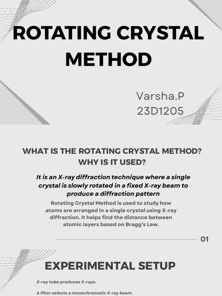Rotating Crystal Method in X-Ray Diffraction | PDF | Diffraction | X Ray