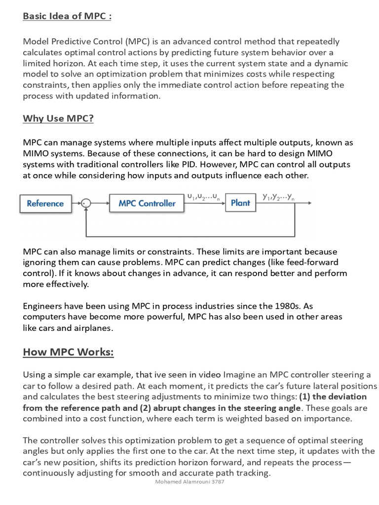Understanding Model Predictive Control (MPC) | PDF | Mathematical ...