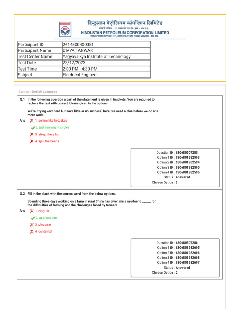 English Language Test Questions and Answers | PDF | Smoking | Tobacco