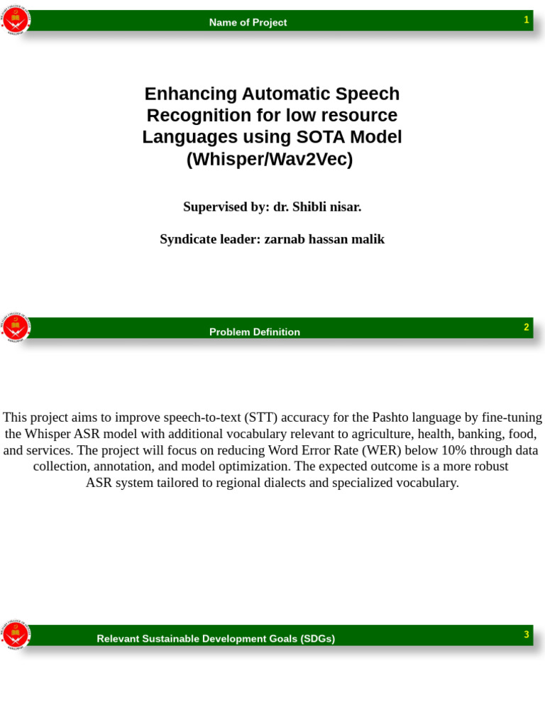 Pashto ASR Enhancement Project Overview | PDF | Speech Recognition ...
