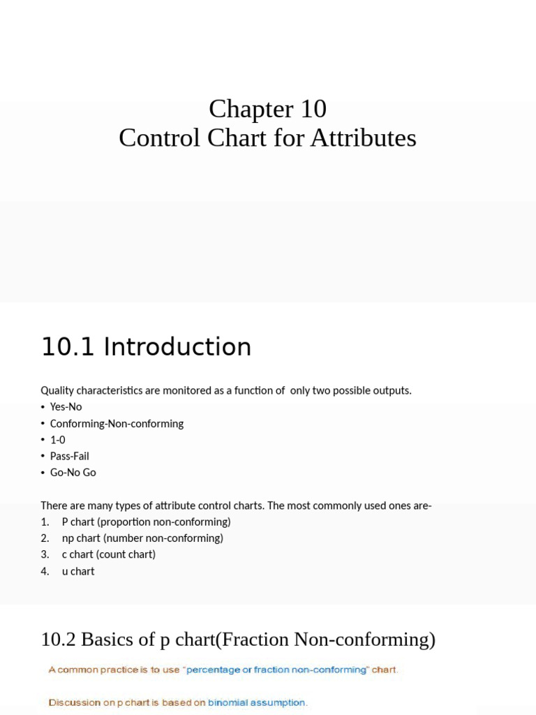 Chapter 10 - Control Chart For Attributes | PDF