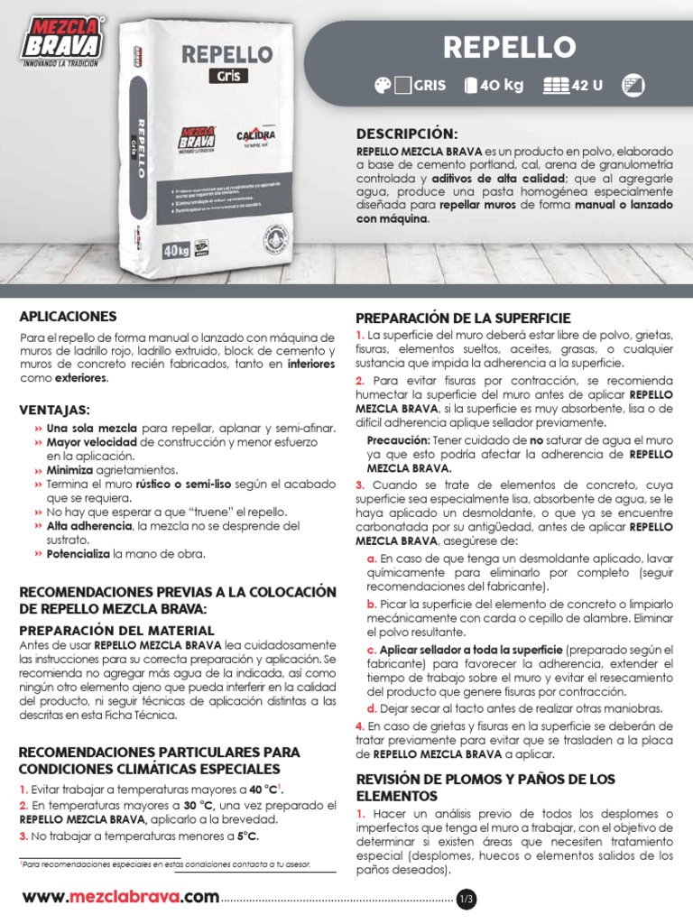 FT Repello 40kg - 2024 I 3 | PDF | Hormigón | Cemento