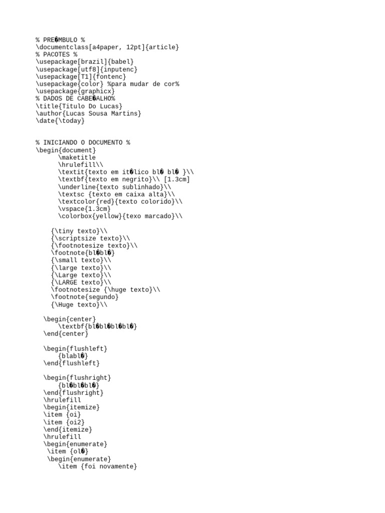 LaTeX Document Formatting Guide | PDF