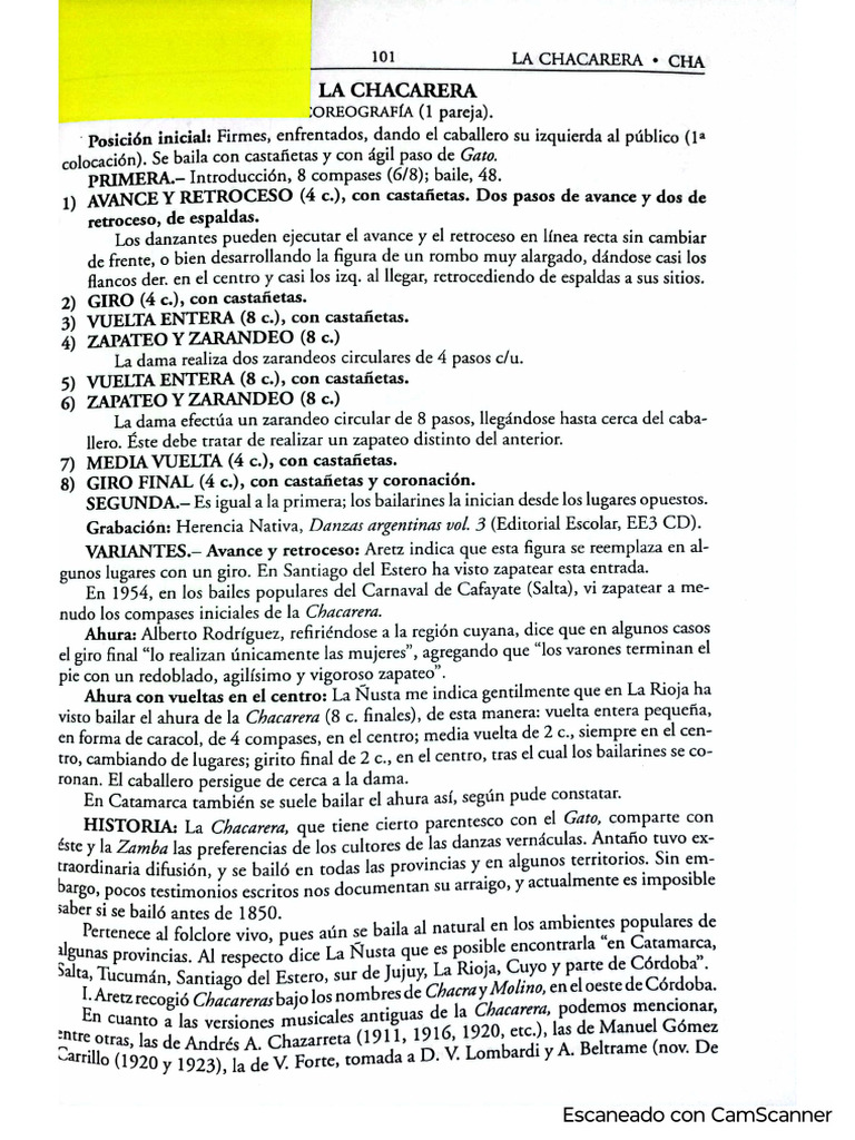 Manual de Danzas Nativas - La Chacarera | PDF