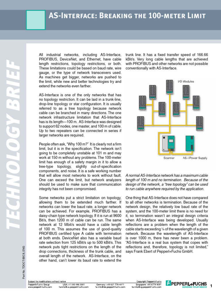 Extending AS-Interface Beyond 100m | PDF | Computer Network | Network ...