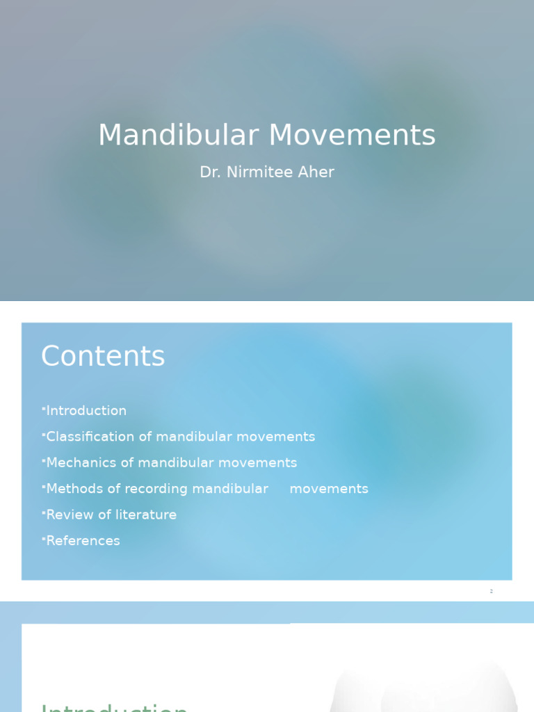 Mandibular Movements | PDF