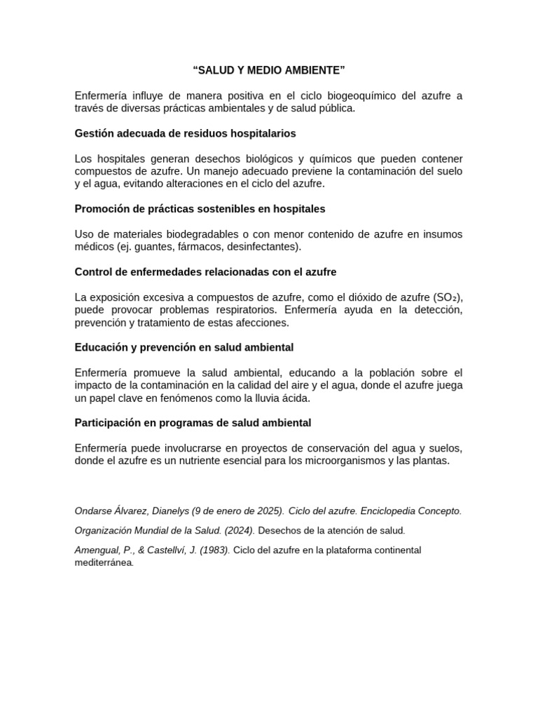Seccion SALUD Y MEDIO AMBIENTE | PDF