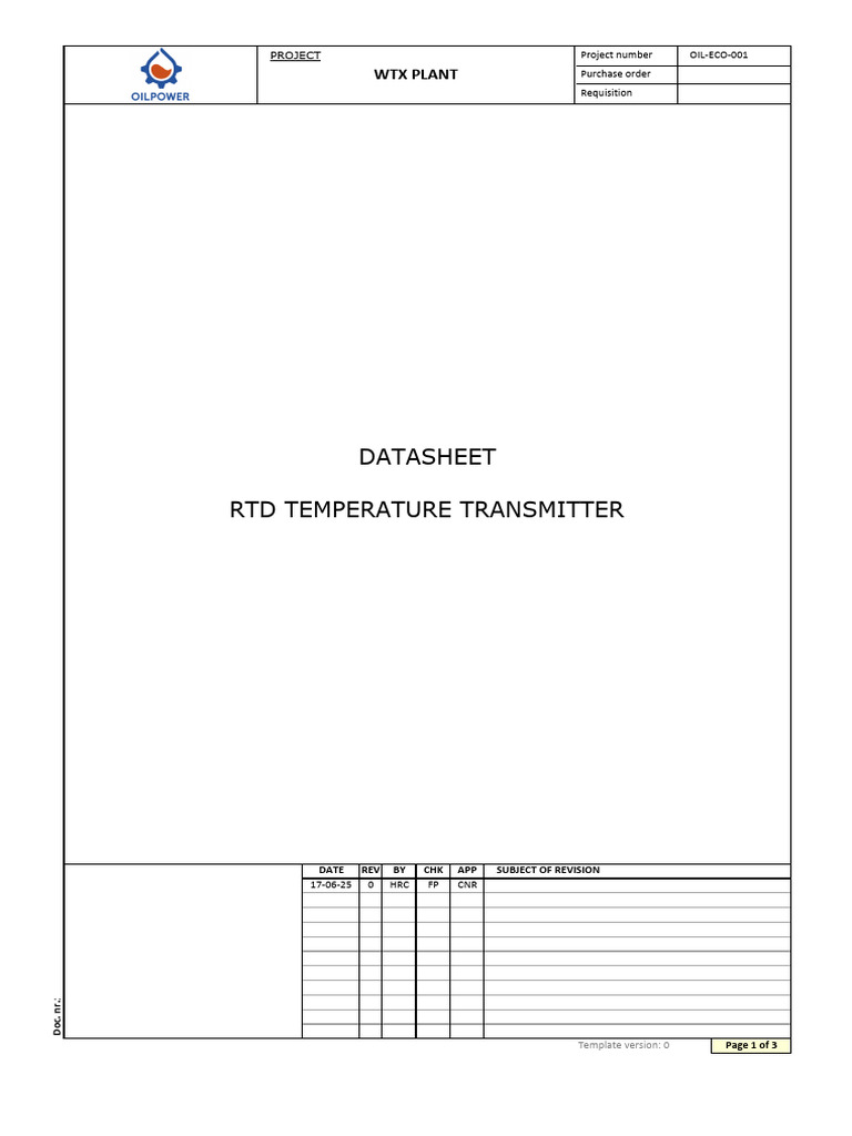 RTD Temperature Transmitter Datasheet | PDF | Manufactured Goods ...