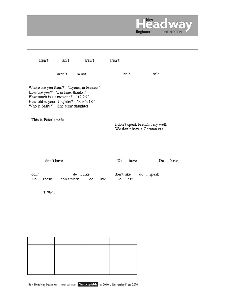HW - Beg - TRD - Progress - Test ONE - Answers | PDF