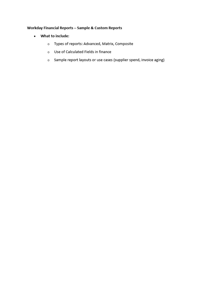 Workday Financial Reporting Templates | PDF