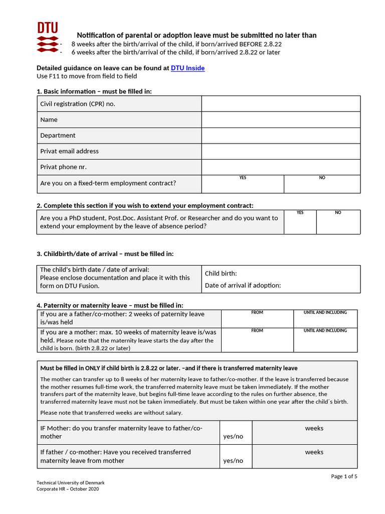 Parental Leave Notification Guidelines | PDF | Parental Leave | Mother