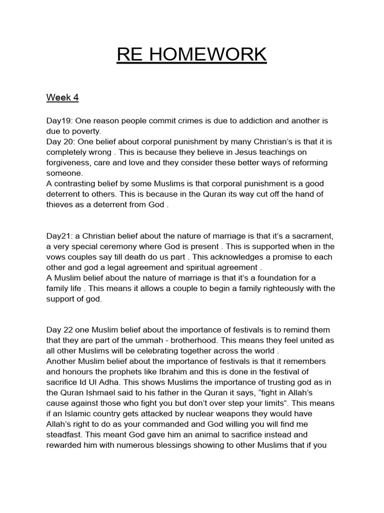 Re Homework | PDF | Quran | Islam