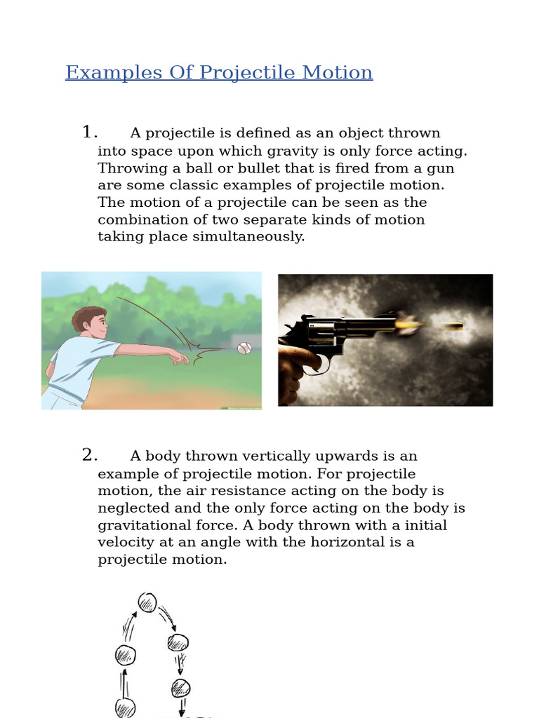 Examples of Projectile Motion | PDF