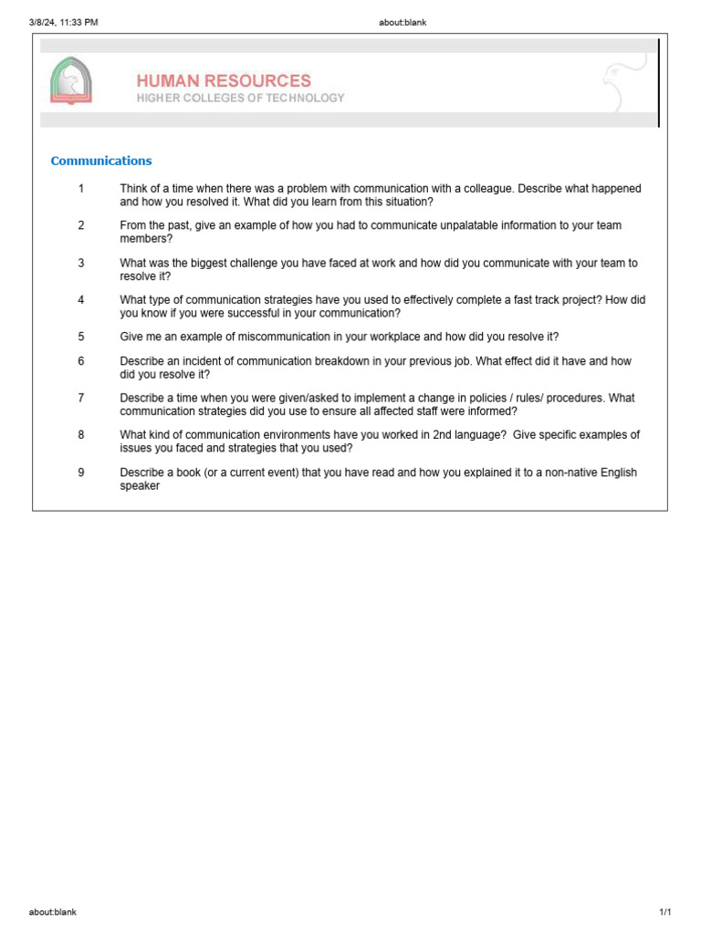Interview Communication | PDF