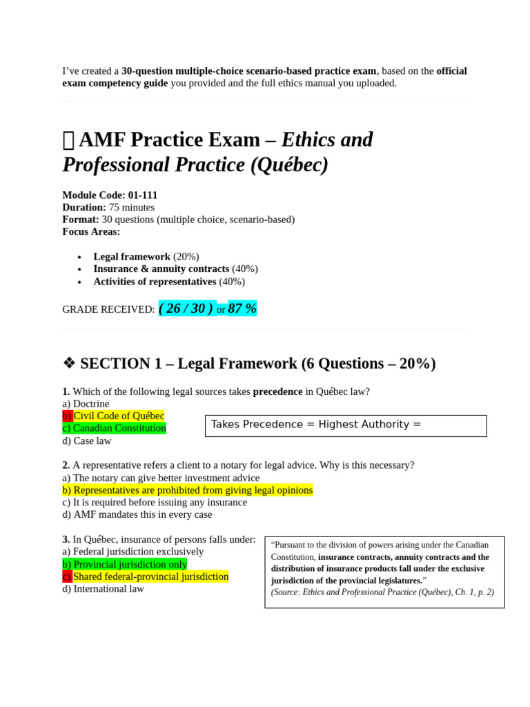 AMF Prep - Topic 4 Mock 2 | PDF | Insurance | Life Insurance