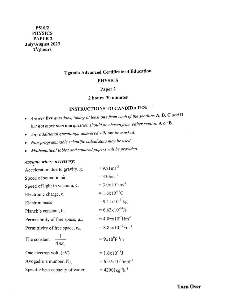 Wakissaha Physics 2 Uace | PDF