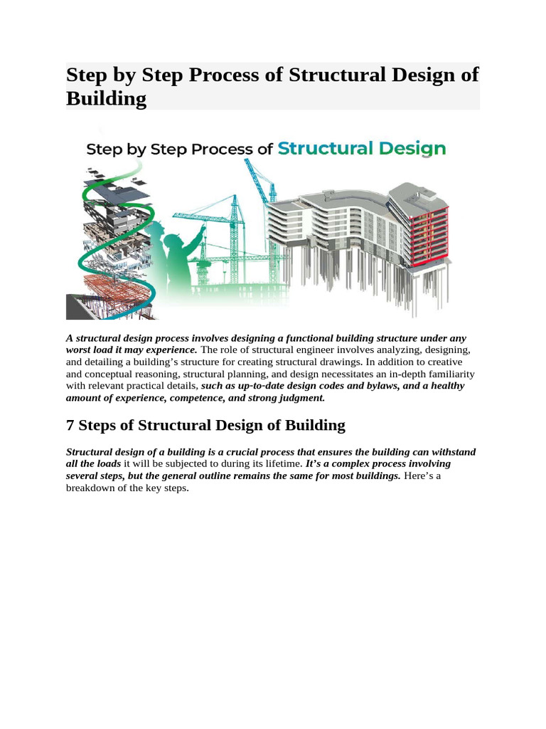 Structural Design Process Overview | PDF | Structural Load | Building ...
