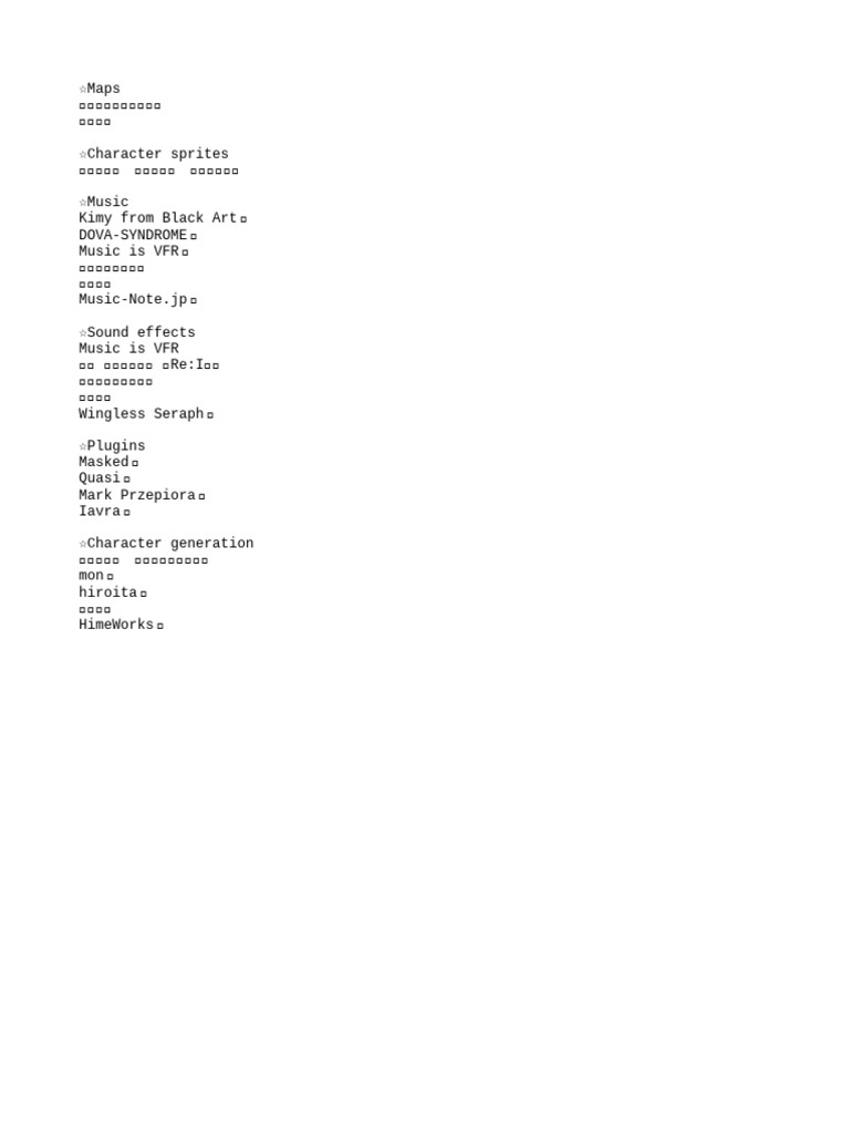 RPG Maker Resources | PDF