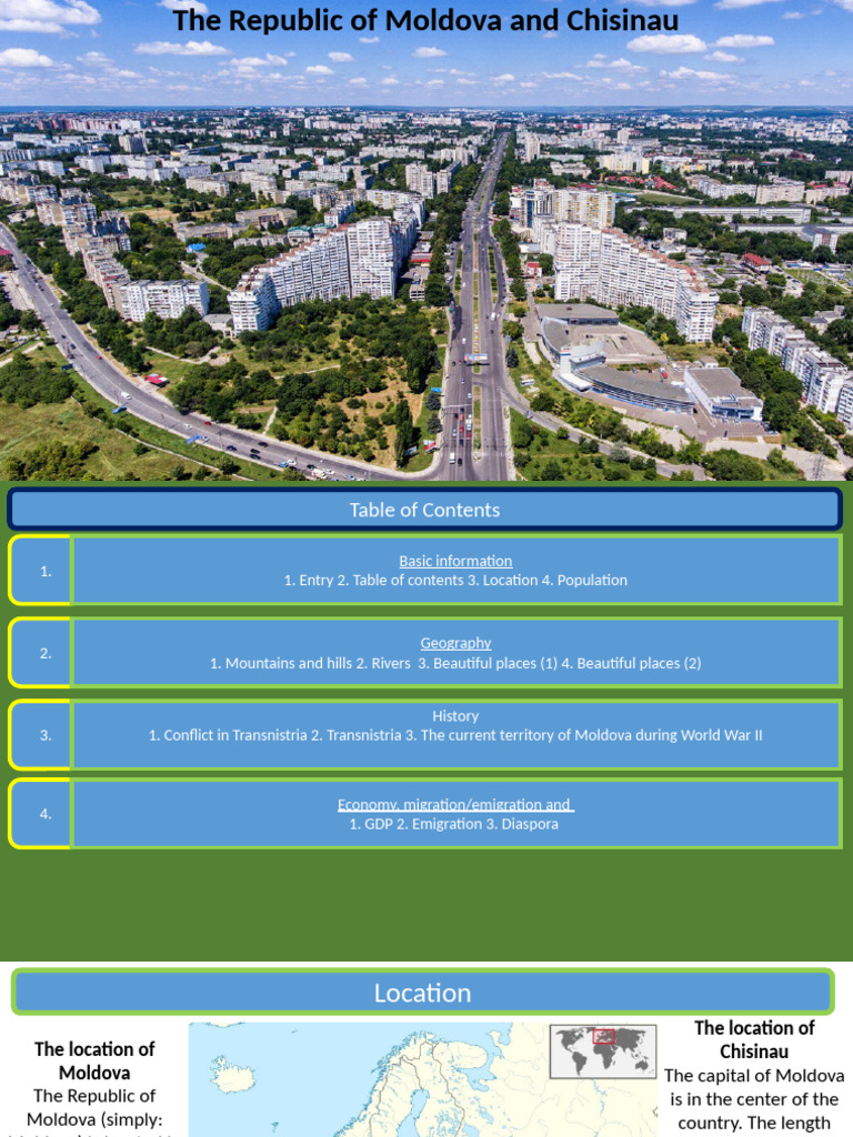 The Republic of Moldova and Chisinau | PDF | Moldova | Europe