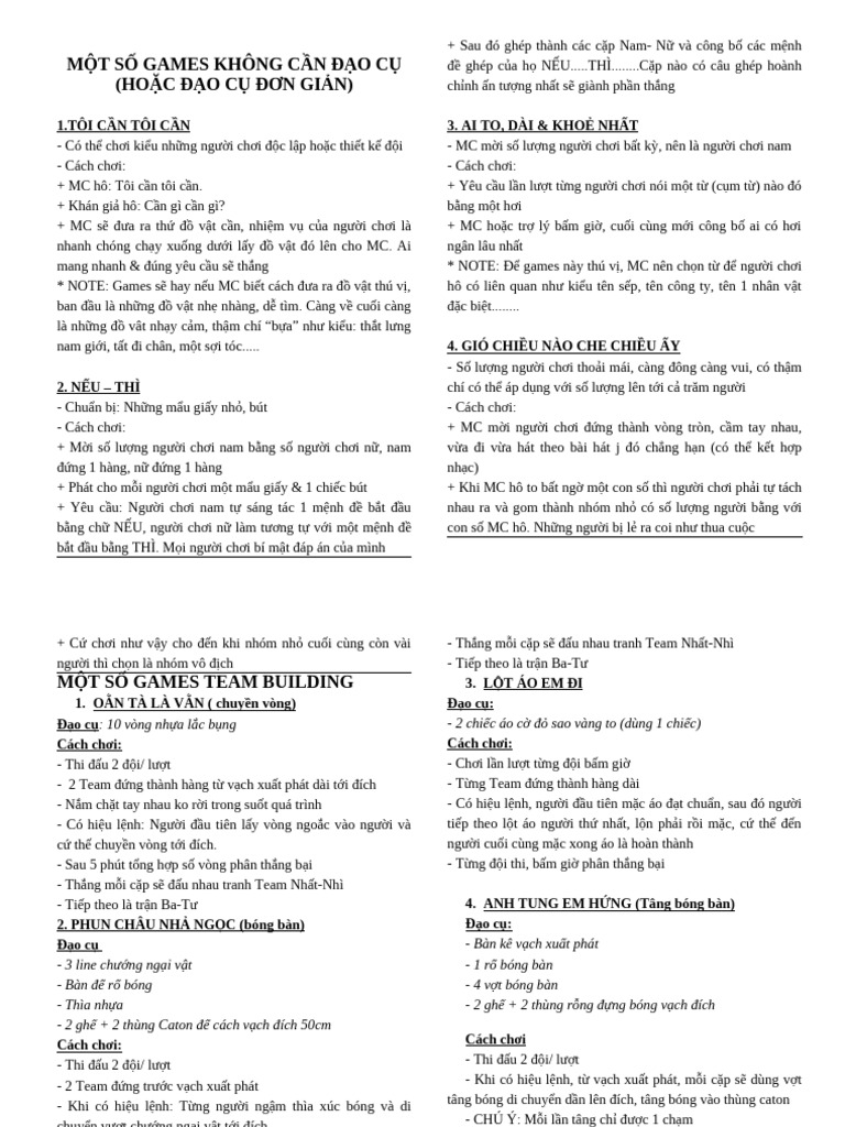 Games Document | PDF