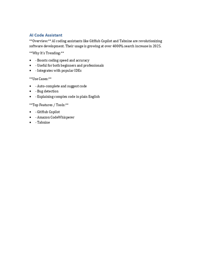 AI Coding Assistants Overview | PDF
