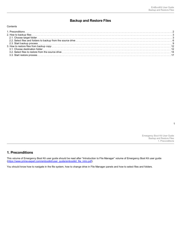 EmBootKit Backup and Restore Guide | PDF | Computer File | Backup